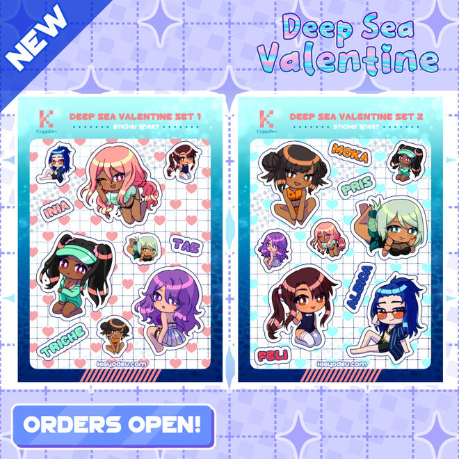 Deep Sea Valentine Sticker Sheets